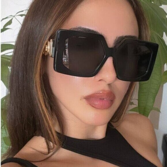 Versace VE4478U GB1/87 Sunglasses Square Black Frame, Dark Grey Lenses main image 5
